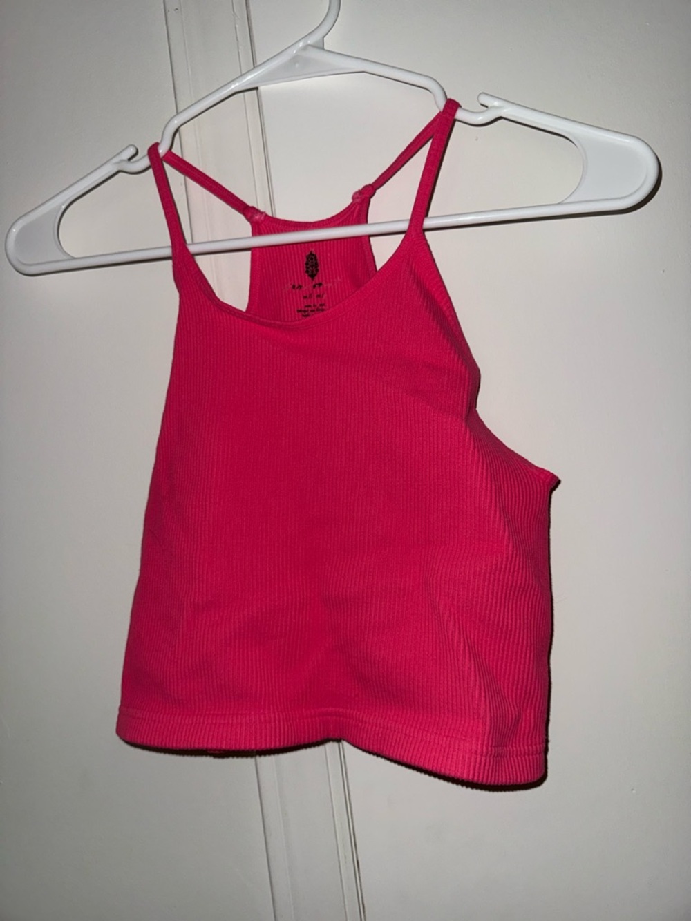Free People Neon Pink Ribbed Tank